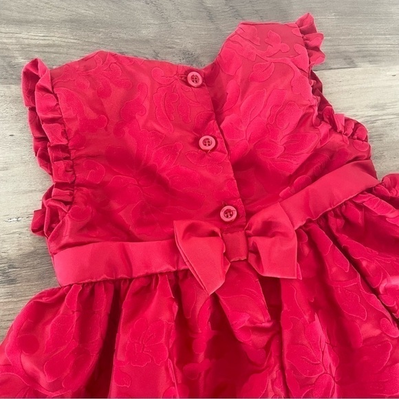 Penelope Mack Red Velvet Flocked Damask Dress - Picture 2 of 7